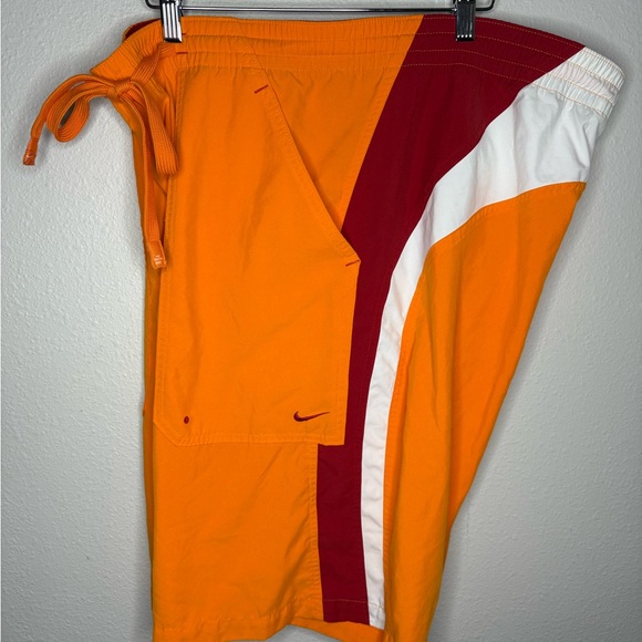 Vintage Nike Bold Orange and Red Board Shorts - Picture 1 of 8
